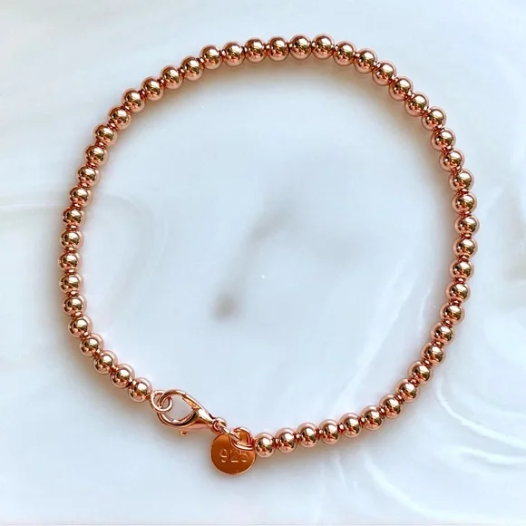 Rose Gold 4mm Beaded Bracelet