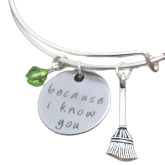 Wicked the Musical Elphaba Expandable Bangle Charm Bracelet