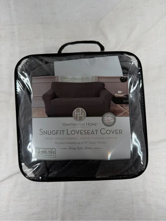 Huntington Home SnugFit Loveseat Cover — Charcoal