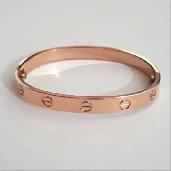 Clip On Generic Screw Bangle Bracelet in Rose Gold