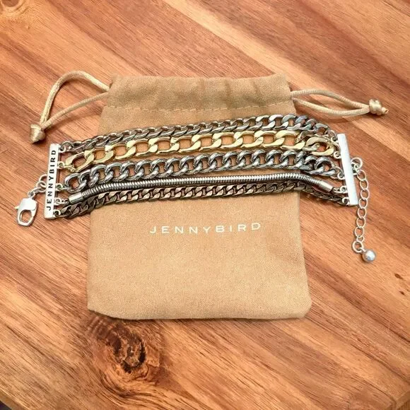 Jenny Bird | Multi-Chain Bracelet | Tri-Color | 7” Adjustable
