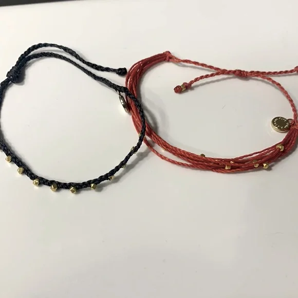 Pura vida 2 bracelets, red and black ❤️🖤