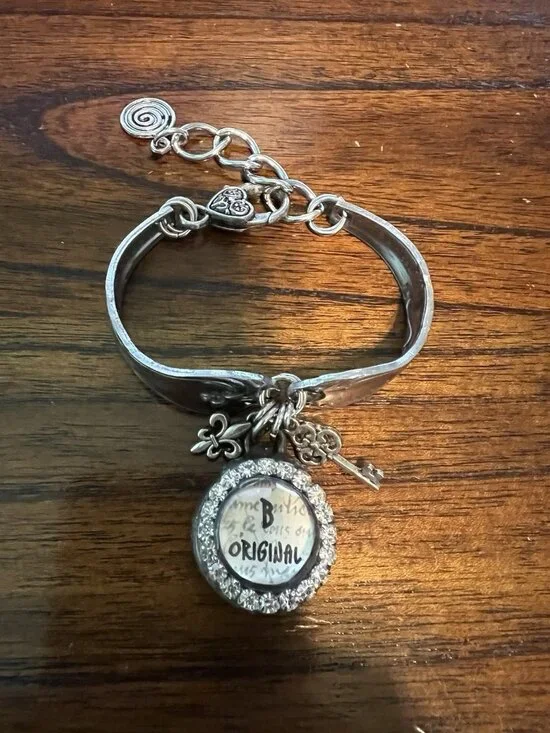 Repurposed Stainless Steel Spoon Bracelet B Original Charm