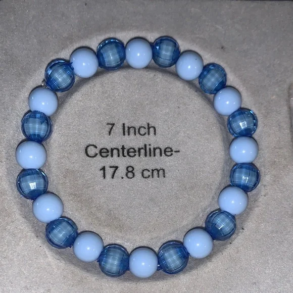 Blue Beaded stretch Bracelet