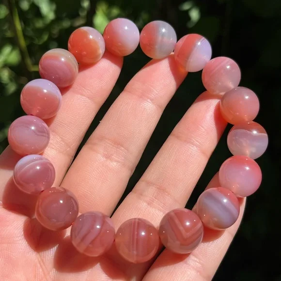 12.5mm Stretchable Red Yanyuan agate bracelet‎