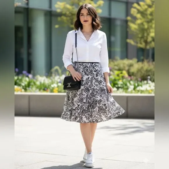 ICE crepe pleated flirty skirt