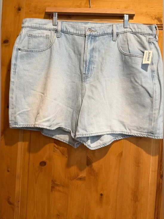 Old Navy Light Blue High-Rise Baggy Denim Shorts - NWT