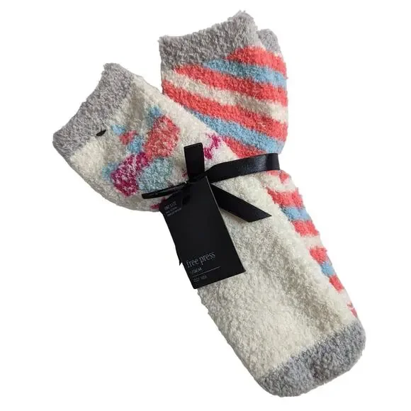 Free Press Cozy Winter Socks Pink Pastel 2 Pack