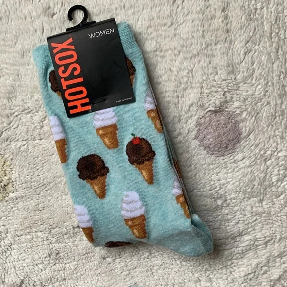 Hot Sox Ice Cream cones women’s socks Mint Melange NWT