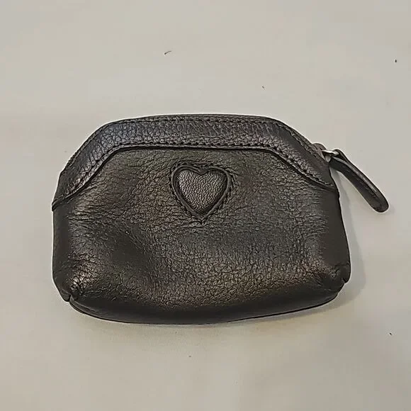 Brand new Brighton platinum leather coin purse zipper