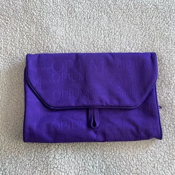 Yves Saint Laurent Opium Logo Purple Makeup Bag