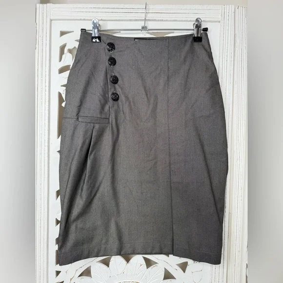 Kitchen Orange Charcoal Fuji Pencil Skirt