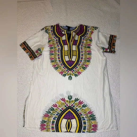 NWT Ashley Stewart Vibrant Multicolor Dashiki Top
