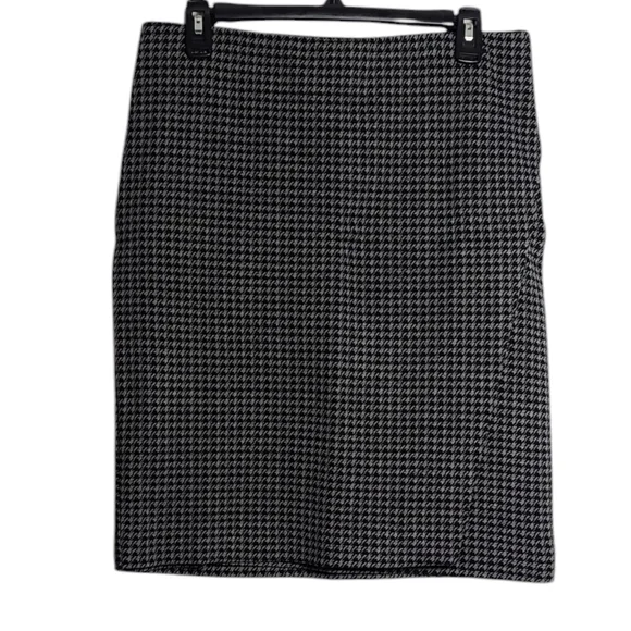 J. JILL Faux Wrap Ponte Knit Houndstooth Short Pencil Skirt Size Small