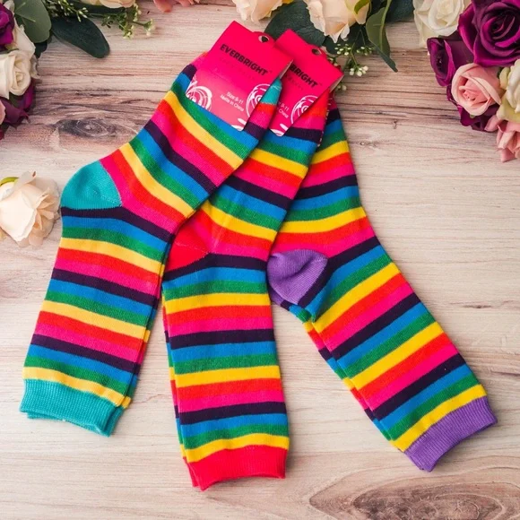 3 Pairs - Rainbow LGBT Pride Crew Socks - One Size