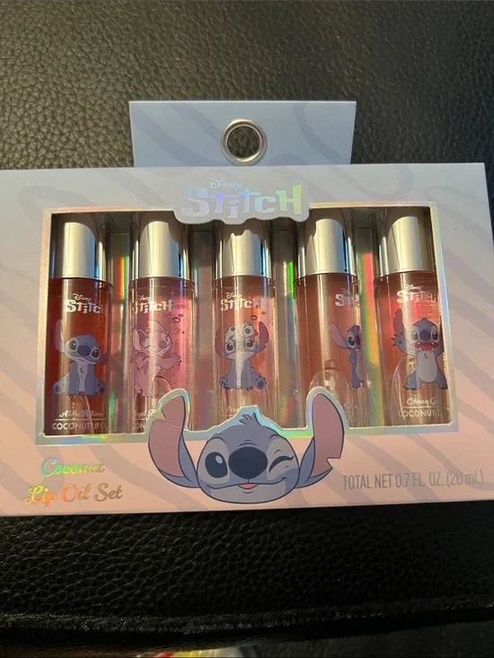 Disney Stitch Coconut Lip Oil Set - Pink, Tan, Gold Shades