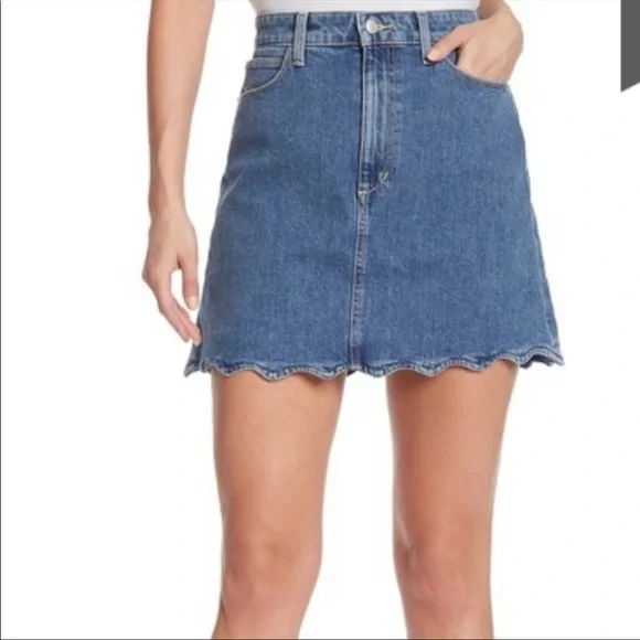 Joe’s Jeans ‘The Bella’ Kenzy Scallop-Hem Denim Skirt