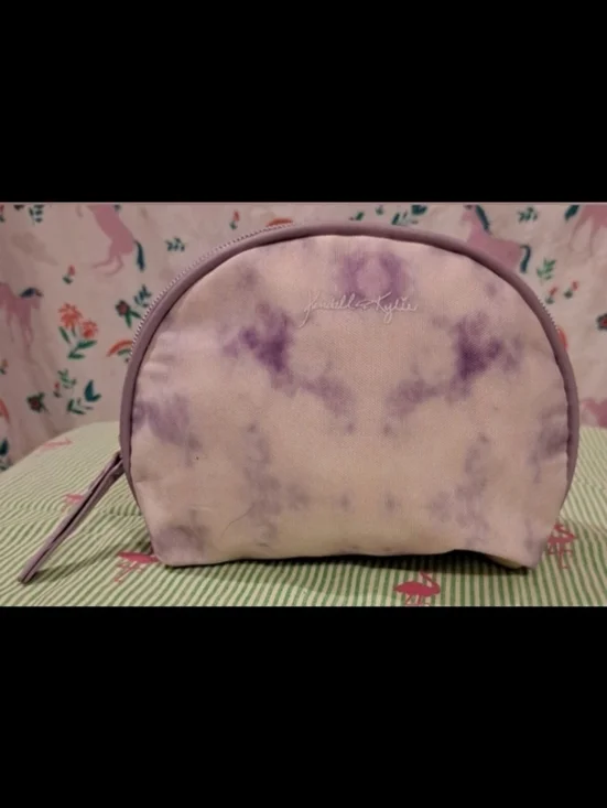 NWOT Kendall & Kylie Purple Cloud TyeDye Travel Cosmetic Makeup Beauty Pouch Bag