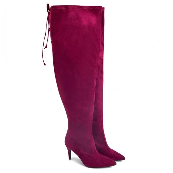 Nadia X FTF Rosa Faux Suede Thigh-High Boots