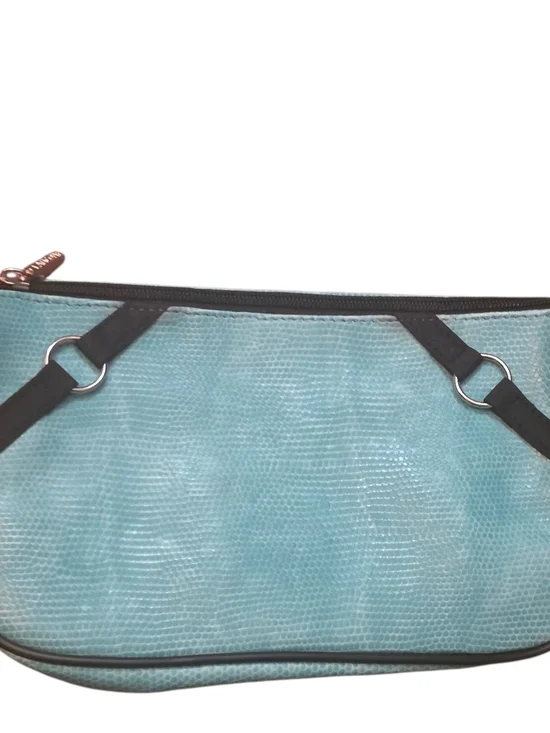 Lancome Aqua Textured Wristlet Clutch with Black Trim