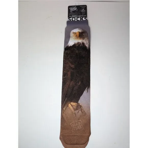 NWT Wild Habitat‎ Sublimation Socks Bald Eagle One Size