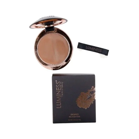 Luminess Tropics Bronzer Duo Compact - Matte + Shimmer - Belize - .35‎ oz / 10 g