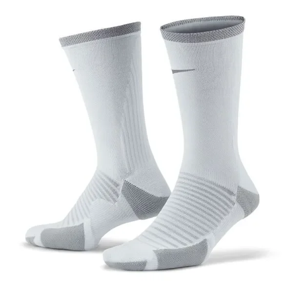 Nike Spark Lightweight Running Crew Socks Women's Size 11.5-13 White Grey Silver