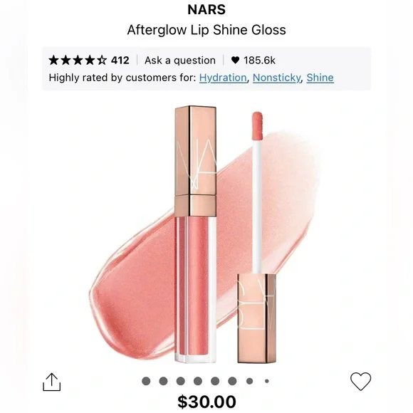 Nars Lip Gloss Afterglow Lip Shine Gloss barely used