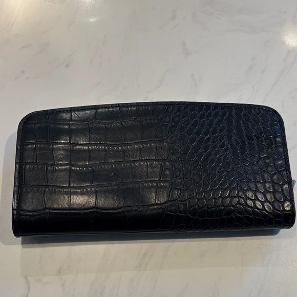 A New Day Black Crocodile Embossed Wallet