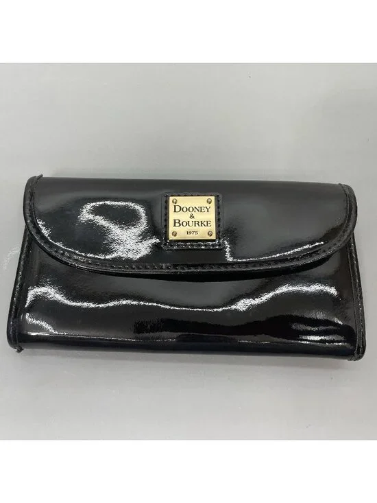 Dooney & Bourke Continental Clutch Wallet Patent Leather Black