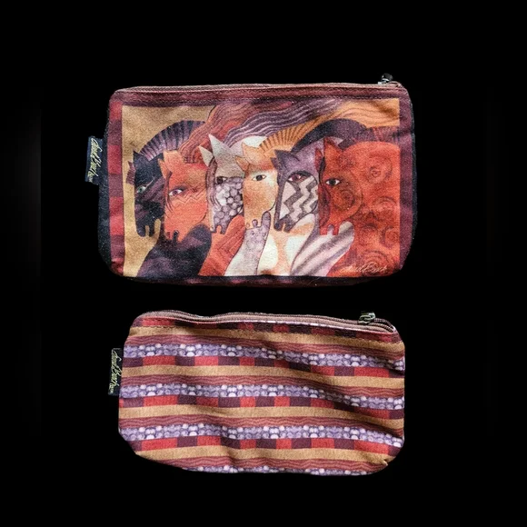Laurel Burch set of two‎ pouches horse print