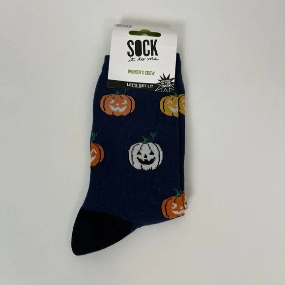 Sock it to me Women's Crew-Let's get lit glows in the dark US‎ shoe 5-10