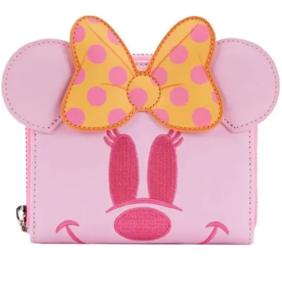 Loungefly Pastel Ghost Minnie Mouse Glow-in-the-Dark Zip Around Wallet