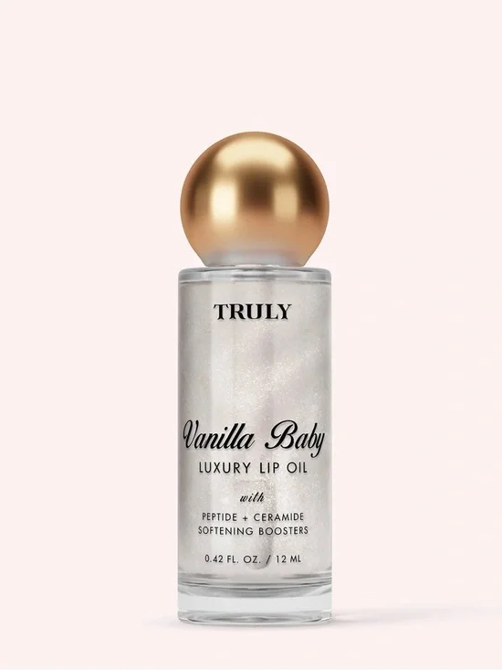 🆕 NWOB TRULY Vanilla Baby Luxury Lip Oil Clear Pearl White Shimmer Hydrating