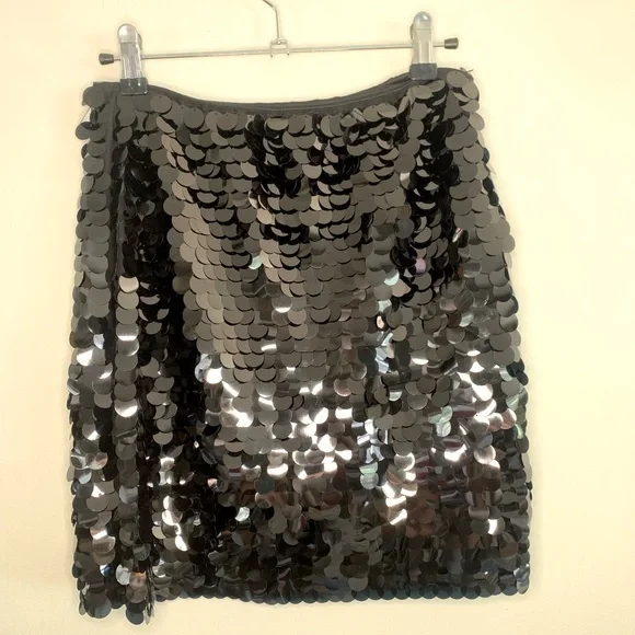 NWT Wild Fable Chunky Big Round Sequin Mini Skirt Black Size XS