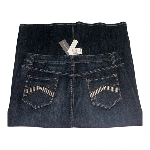 Christopher & Banks Black Denim Pencil Skirt size 14 new with tags