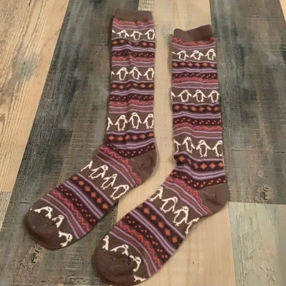 Penguin Winter Holiday Long Socks Unisex Christmas Time Cozy Gift OS Fits Most
