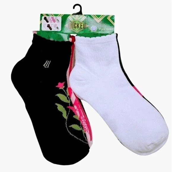 Wicked 8 Pair Ankle Socks Womens Shoe Size 4-10‎ Character Theme