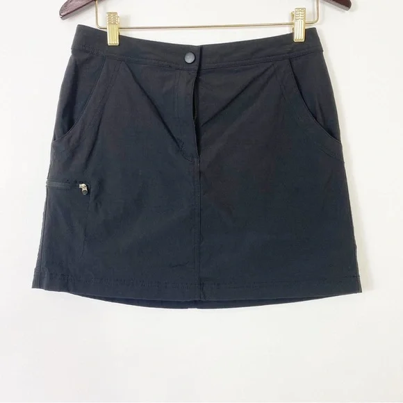 L.L. Bean Black Skirt Skort Adjustable Waist Summer Comfy Casual Cute Size 6