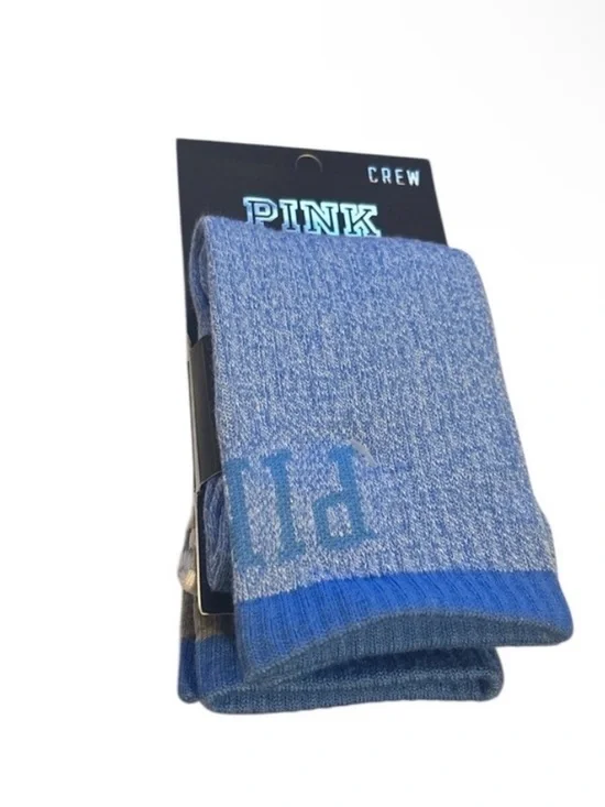 PINK Victoria's Secret Blue Heather Crew Socks