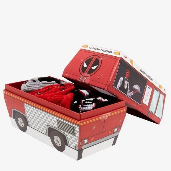 Marvel‎ Deadpool Taco Truck Crew Socks 3 Pair Hot Topic Disney MCU