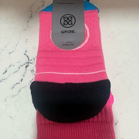 G/Fore Ladies Size XS/Small Knockout Pink Pray For Birdies Crew Socks New Golf