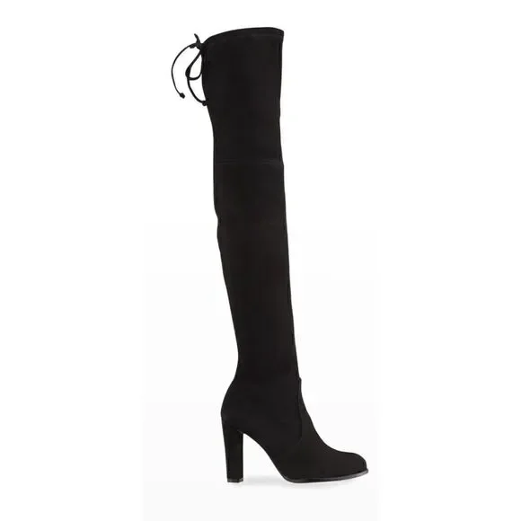 Stuart Weitzman Highland Black Over The Knee Suede Boots Size 9.5/ excellent