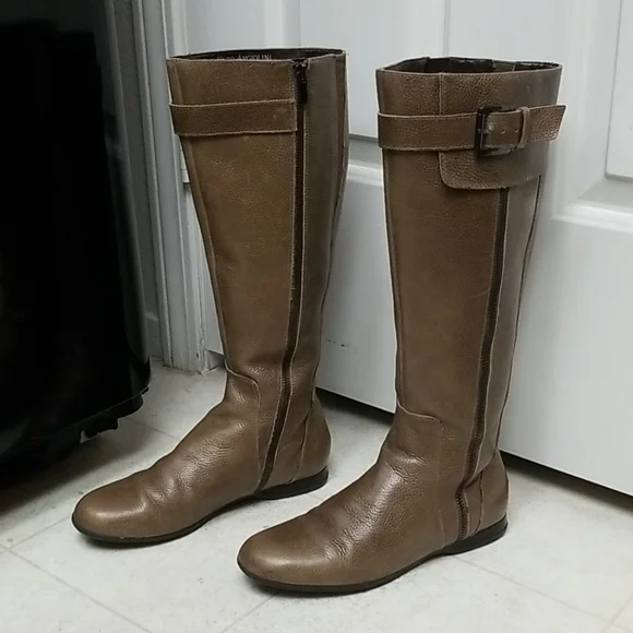 ENZO ANGIOLINI Tall Boots Olive-Gray leather zayra