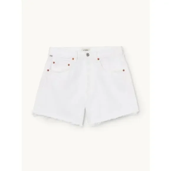 Citizens of Hummanity Annabelle Long Relaxed Vintage Size 30 White Cutoff Denim