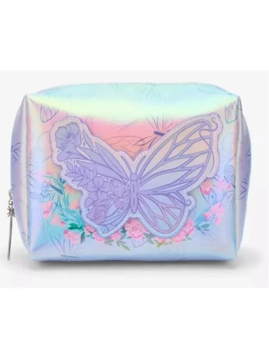 Her Universe Wicked Glinda Lilac Butterfly Iridescent Cosmetic Bag NWT