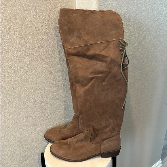 Madden Girl Brown Over the Knee Boots with Suede Finish