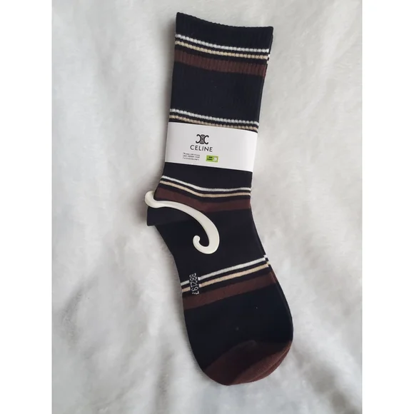 Unisex Celine Black and Brown Socks Women Size 7-10