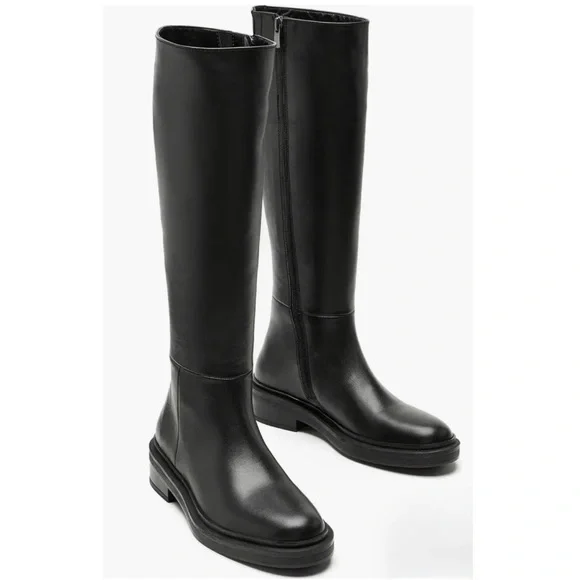 New La Canadienne Leather Knee High Boot Black Sz 9.5