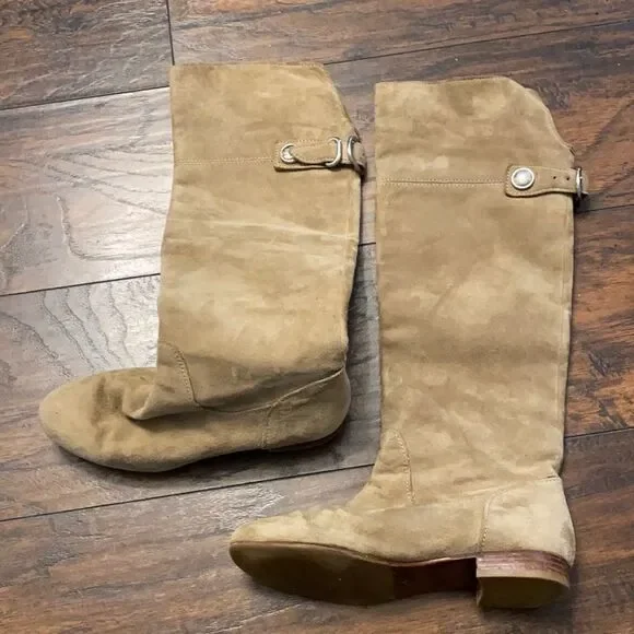 Coach Benita Dark tan  Suede Leather Knee High Boots - Size 6 b in GUC